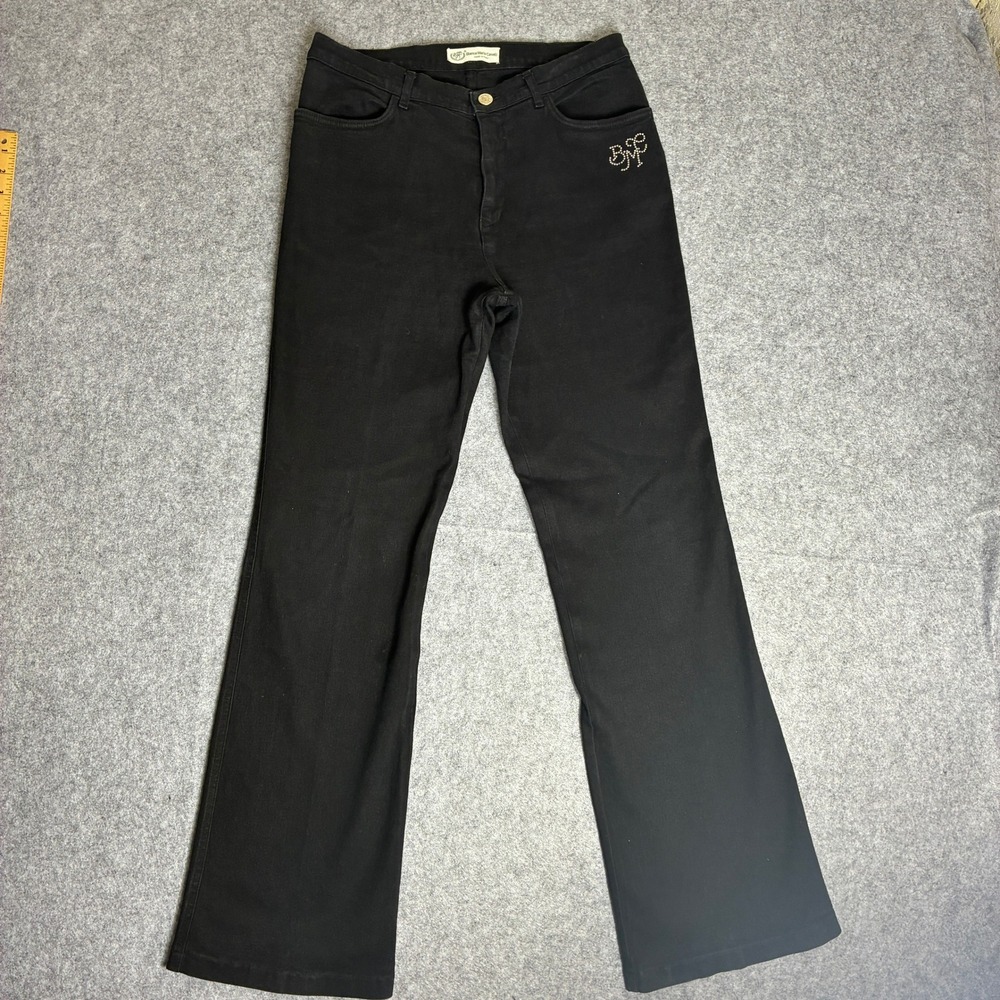 Bianca Maria 29x32 Caselli Black Rhinestone Logo Bootcut Jeans Made in Italy
